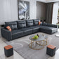 Faux Leather Sectional Sofa ,37.4" Tall Square Arm Sectional Sofa Clearhalo 'furn' 'furn_sectionals' 'Furniture' 'Living Room Furniture' 'Sectionals' 1200x1200_8f166ca4-e01c-4995-94fe-467c5b4cb3ec