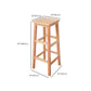 Square Backless Solid Wood Bar Chair Industrial Wooden Chair with 4 Legs