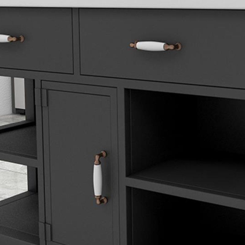 Rectangular Kitchen Trolley Modern Dining Room Prep Table with Drawer Clearhalo 'furn' 'furn_kitchen_islands_carts' 'Furniture' 'Kitchen & Dining Furniture' 'Kitchen Islands & Carts' 'kitchen_islands_carts' 1200x1200_8f17c018-0cf7-4ad3-a350-87991ed78f2d