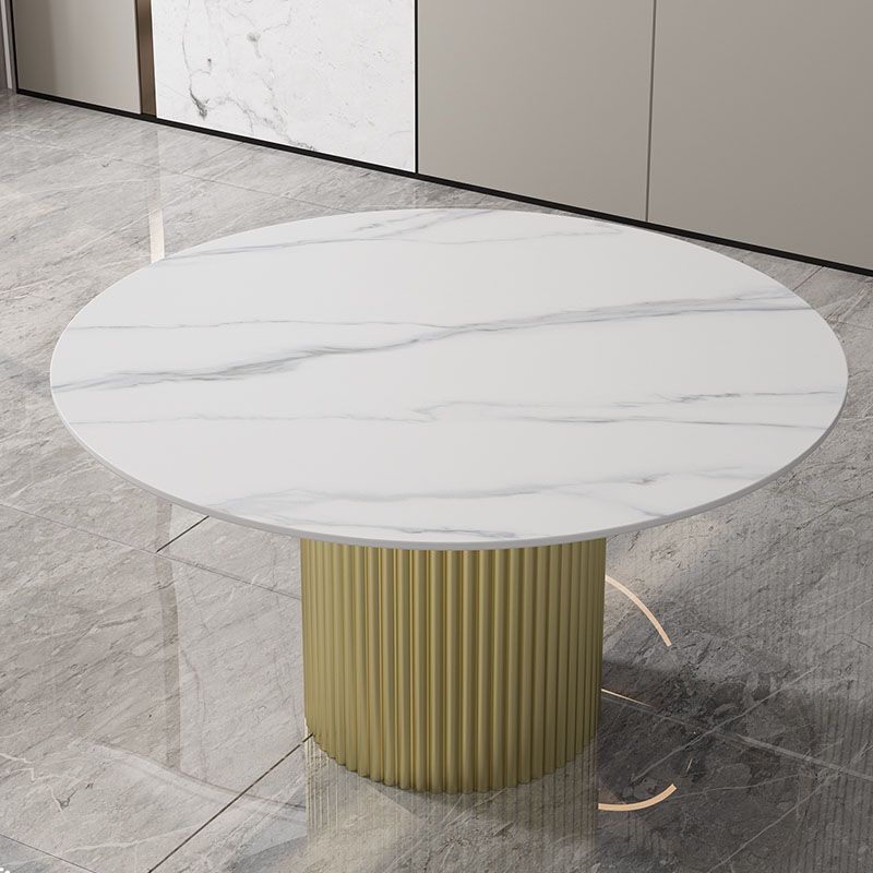 Glam 1/7 Pieces Dining Set Circular Stone Dining Table for Kitchen Clearhalo 'Dining Room Sets' 'Dining Tables & Seating' 'dining_room_set' 'furn' 'furn_dining_room_set' 'Furniture' 'furniture_dining_room_set' 'Kitchen & Dining Furniture' 1200x1200_8f1879ff-3786-4975-ba55-82a703792904