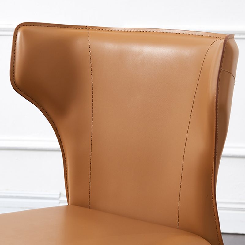 Contemporary Leather Dining Chair Armless Wingback Side Chair for Restaurant Use Clearhalo 'Dining Chairs' 'Dining Tables & Seating' 'dining_chair' 'furn' 'furn_dining_chair' 'Furniture' 'furniture_dining_chair' 'Kitchen & Dining Furniture' 1200x1200_8f1984b2-596c-4db7-b6dc-e4ad01cd80b1