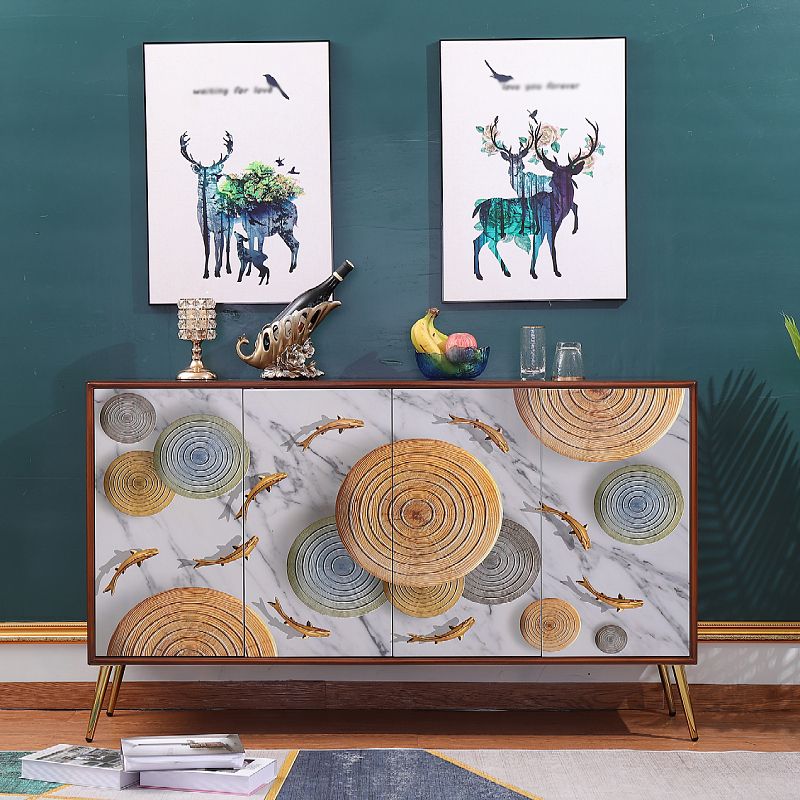 Simple Engineered Wood Sideboard Glam Cabinets Dining Server for Living Room Clearhalo 'buffet_sideboard' 'Buffets & Sideboards' 'furn' 'furn_buffet_sideboard' 'Furniture' 'furniture_buffet_sideboard' 'Kitchen & Dining Furniture' 1200x1200_8f19e522-b532-4e60-899e-a6a57809e120