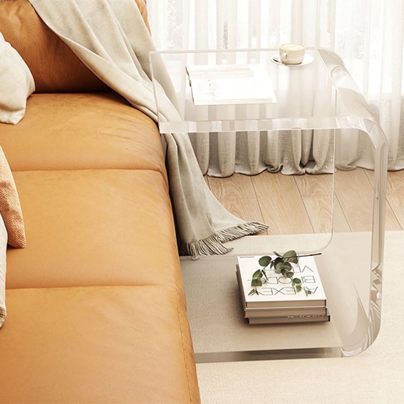 Modernistic Corner Table Plastic Rectangular Sled Living Room Accent Side Table Clearhalo 'Coffee & Accent Tables' 'End & Side Tables' 'end_side_tables' 'furn' 'furn_end_side_tables' 'Furniture' 'Living Room Furniture' 1200x1200_8f1b4940-be2f-4f33-9453-cdbaa744ac3a