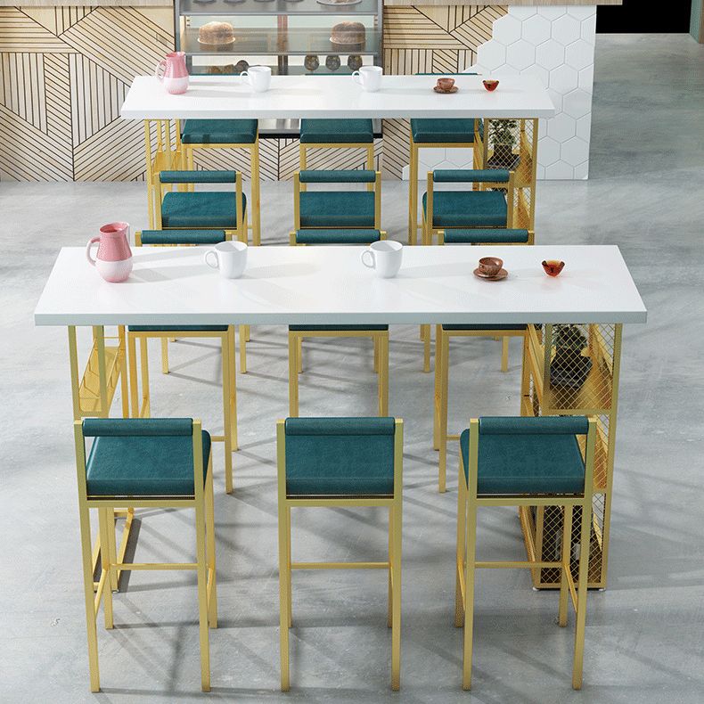 Glam Style Pub Table with Metal Base Rectangle Solid Wood Top Bar Table Clearhalo 'Bar Furniture' 'Bar Tables' 'bar_tables' 'furn' 'furn_bar_tables' 'Furniture' 'Kitchen & Dining Furniture' 1200x1200_8f1b68c3-c995-4c1c-86d8-c04def7ef31a