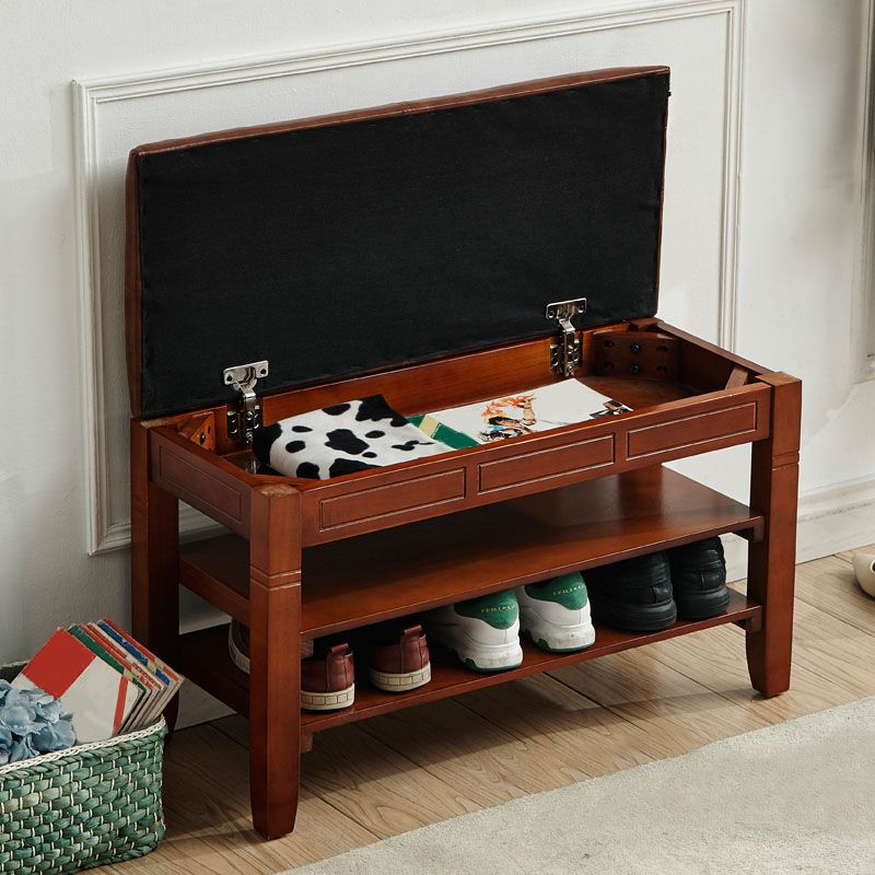 13.65-inch W Traditional Entryway Bench Solid Wood Seating Bench with Upholstered Clearhalo 'Benches' 'Chairs & Seating' 'furn' 'furn_benches' 'Furniture' 'Living Room Furniture' 1200x1200_8f1d1a2d-c260-4408-90b6-01e936753fca