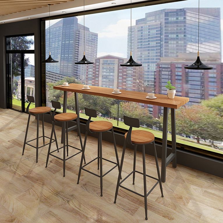 Solid Wood Bar Table Traditional Luxury Bar Table Rectangle with Sled Base Clearhalo 'Bar Furniture' 'Bar Tables' 'bar_tables' 'furn' 'furn_bar_tables' 'Furniture' 'furniture_bar_tables' 'Kitchen & Dining Furniture' 1200x1200_8f1d4961-82fe-49c8-bafc-af908399fc28