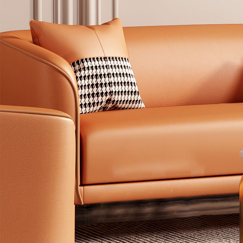 Modern Style Fabric Settee with Four Legs Apartment Sofa with Bolster Pillows Clearhalo 'furn' 'furn_sofas' 'Furniture' 'Living Room Furniture' 'Sofa' 'sofas' 1200x1200_8f213ede-6533-48d0-a9fc-774da1ea84cc