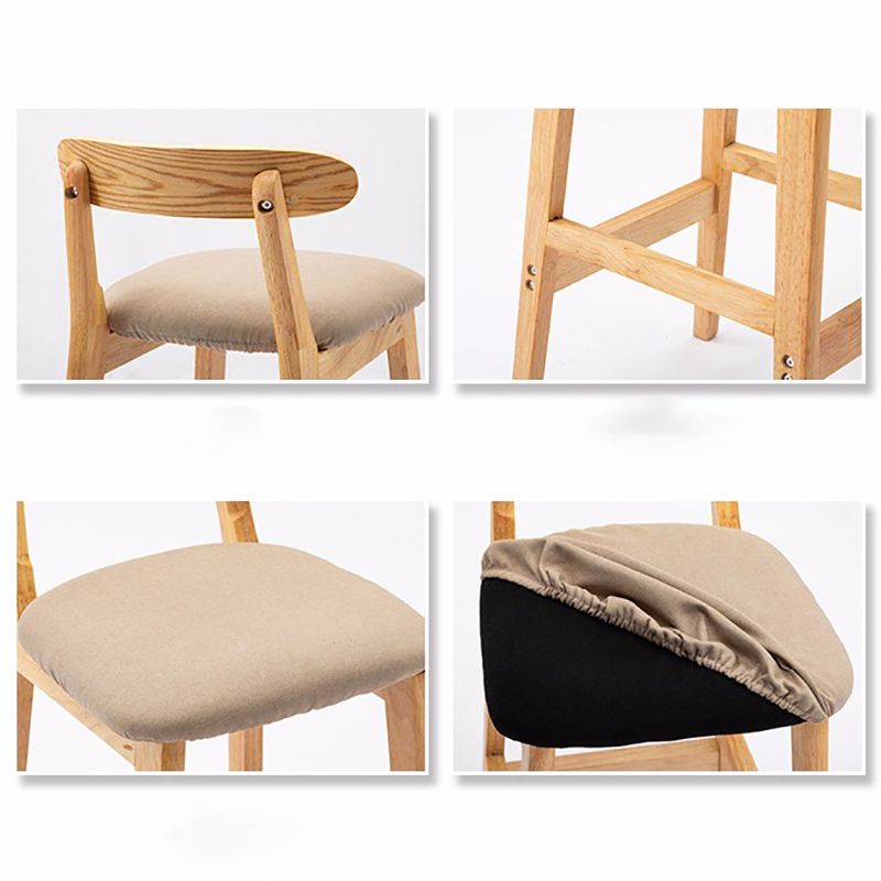 Modern Style Bar-stool Wooden Legs with Footrest Low Back for Kitchen Bar Clearhalo 'Bar Furniture' 'Bar Stools' 'bar_stools' 'furn' 'furn_bar_stools' 'furniture_bar_stools' 'Kitchen & Dining Furniture' 'kitchen&dining_furn' 'kitchen' 'kitchen_furn' Furniture' 1200x1200_8f22c229-2ae5-4236-a73b-8f9c6f0de3b3