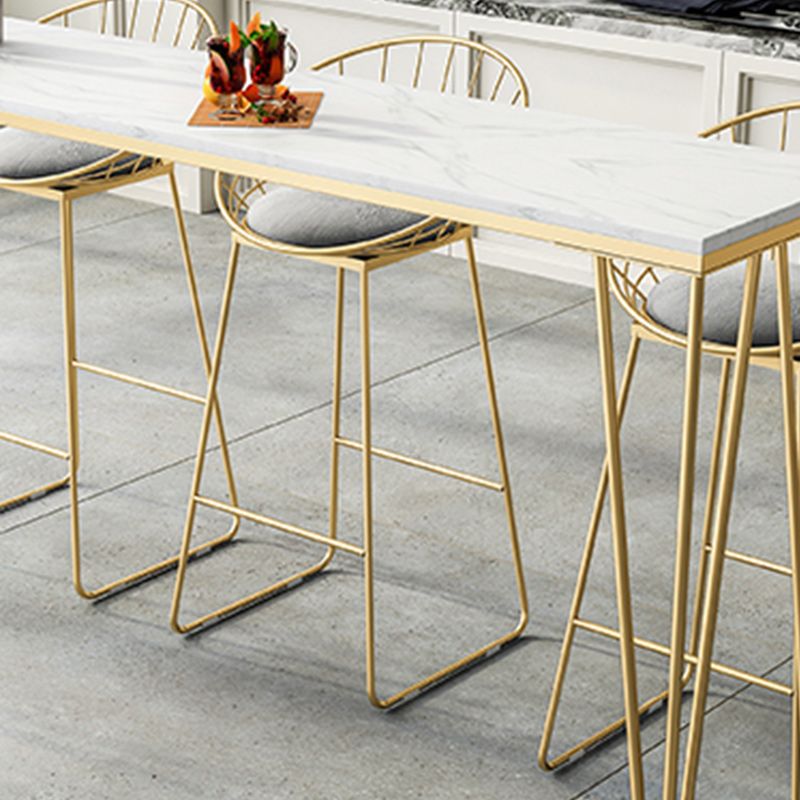 Tavolo da pranzo in pietra bar moderna tavolo da bar rettangolo con piedistallo a 4 gambe per cucina