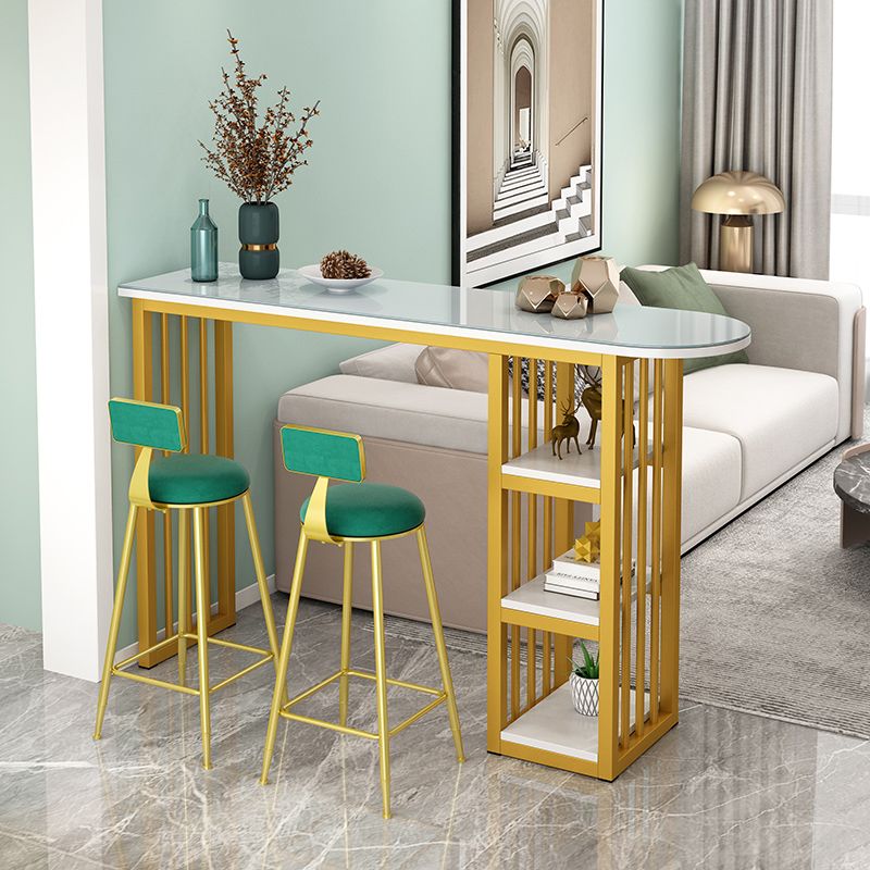 Glam Style Bar Table Set 2/3 Pcs Gold Frame Bar Table Set for Living Room Clearhalo 'Bar Furniture' 'furn' 'furn_home_bar_bar_sets' 'Furniture' 'Home Bars & Bar Sets' 'home_bar_bar_sets' 'Kitchen & Dining Furniture' 1200x1200_8f23d38d-0d92-45e4-ba72-a0eb11671051