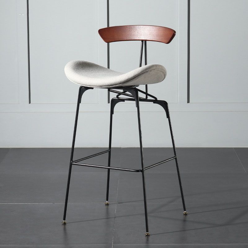 Industrial Footrest Low Back Barstool Matte Finish Leather Milk Tea Shop Stool Clearhalo 'Bar Furniture' 'Bar Stools' 'bar_stools' 'furn' 'furn_bar_stools' 'Furniture' 'furniture_bar_stools' 'Kitchen & Dining Furniture' 1200x1200_8f2526e7-5b62-4b44-b41a-199d78286ef8