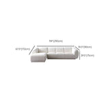 Minimalist Wool Sofa with Chaise in White 29.1" H Fabric Sofa