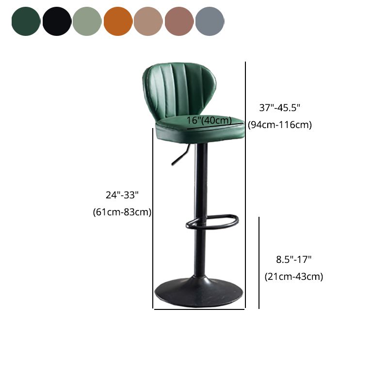 Modern Adjustable Height Swivel Barstool Restaurant Leather Stool Clearhalo 'Bar Furniture' 'Bar Stools' 'bar_stools' 'furn' 'furn_bar_stools' 'Furniture' 'furniture_bar_stools' 'Kitchen & Dining Furniture' 1200x1200_8f26f8bc-3f83-458c-953a-a145a40f2a93