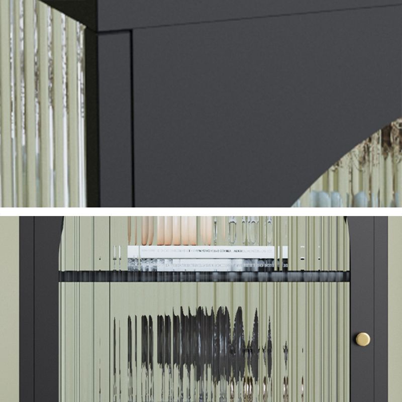 Contemporary Metal Curio Cabinet Glass Doors Hutch Buffet with Door Clearhalo 'Display & China Cabinets' 'display_china_cabinets' 'furn' 'furn_display_china_cabinets' 'Furniture' 'Kitchen & Dining Furniture' 1200x1200_8f275d4c-918c-4606-88bb-37e0322c8aaf