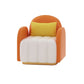 Contemporary Orange Sofa with Tight Back and Square Arm for Apartment