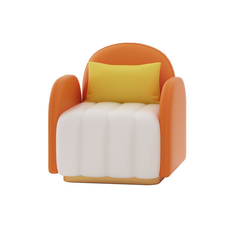 Divano arancione contemporaneo con schiena stretta e braccio quadrato per l'appartamento