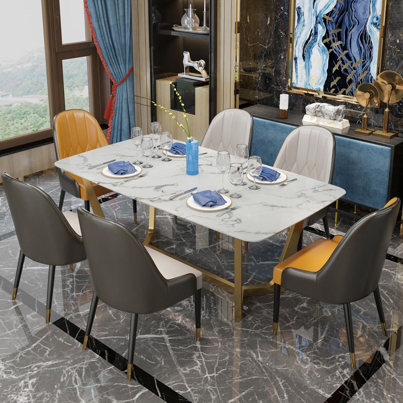 Metal Traditional Luxury Rectangle Table Marble Top Table with Trestle Base Clearhalo ' dining_table' 'Dining Tables & Seating' 'Dining Tables' 'furn' 'furn_dining_table' 'Furniture' 'furniture_dining_table' 'Kitchen & Dining Furniture' 'kitchen&dining_furn' 'kitchen' 'kitchen_dining_table' 1200x1200_8f28e21f-6121-4c53-be44-d82089b2062d