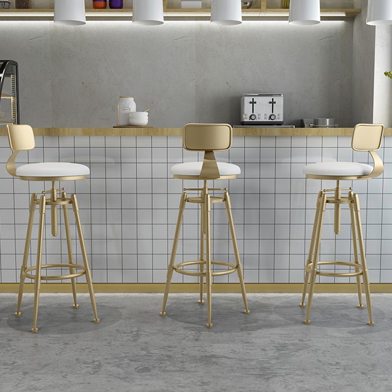 Taburete de mostrador rotativo de glamour taburete de barra de cocina de hierro con cojín y pedal