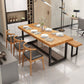 Pine Wood Top Dining Table Industrial Rectangle Table with Trestle Base in Black Clearhalo 'Dining Tables & Seating' 'Dining Tables' 'dining_table' 'furn' 'furn_dining_table' 'Furniture' 'furniture_dining_table' 'Kitchen & Dining Furniture' 'kitchen' 'kitchen_dining_table' 1200x1200_8f29dd23-5136-4bd0-aee5-5f681bf74e62