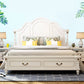 Wood Victorian Bed Frame White Camelback Headboard Panel Bed