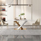 Glam White Sintered Stone Dining Table Rectangle Shape Standard Dining Table for Kitchen Clearhalo ' dining_table' 'Dining Tables & Seating' 'Dining Tables' 'furn' 'furn_dining_table' 'Furniture' 'furniture_dining_table' 'Kitchen & Dining Furniture' 'kitchen&dining_furn' 'kitchen' 'kitchen_dining_table' 1200x1200_8f2e0b2e-1d38-4a1b-b6a1-a16aba142d10