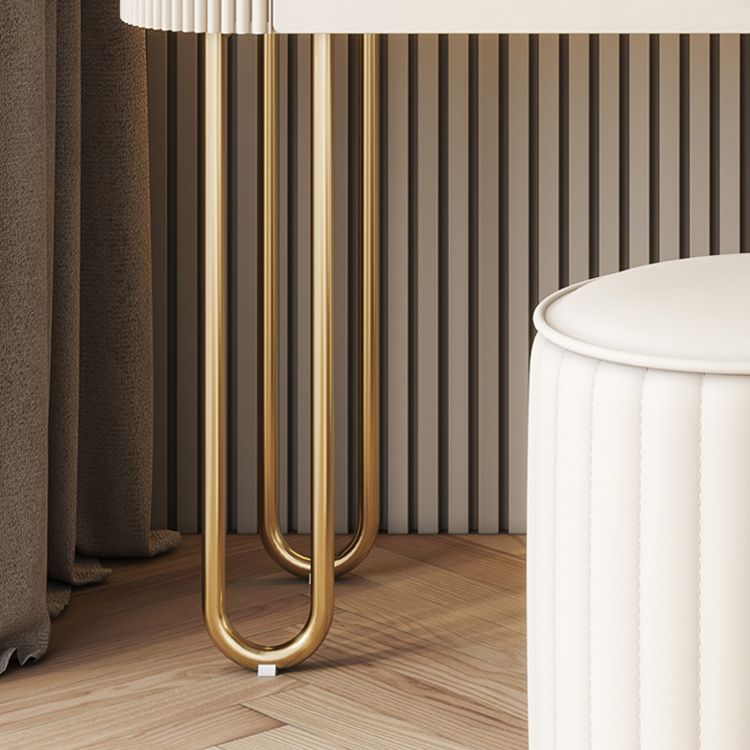 Stone Top Make -up Eitelkeit Metall und technischer Holzverkederstisch