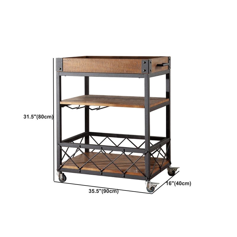 31,50 "Trolly da cucina tradizionale in cima al carrello in legno per sala da pranzo