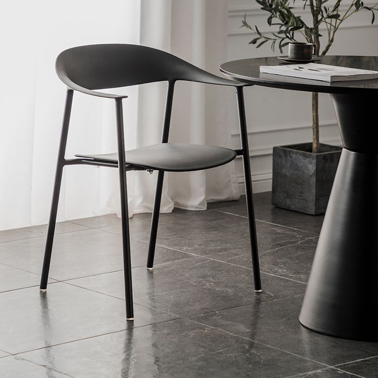 Sedie da pranzo in stile contemporaneo sedie a braccio con gambe in metallo per la casa