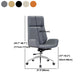 Executive Swivel Office Chair with High Back Chrome Metal Frame Modern Task Chair Clearhalo 'Furniture' 'furniture_office_chair' 'Office Chairs' 'Office Furniture' 'office_chair' 1200x1200_8f3632a4-4a1f-498e-9b5a-2690faf8ea9e