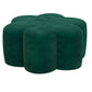 Flower Shape Pouf Velvet Pure Color Scratch Resistant Upholstered Pouf