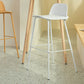 Modern Backrest Armless Counter Stool Iron Bar Stool with Plastic Cushion