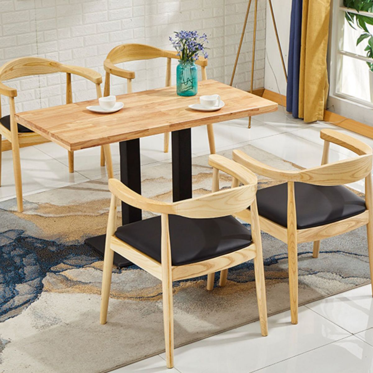 Scandinavian Style Wood Dining Chairs Open Back Dining Side Chair Home Side Chair Clearhalo ' kitchen&dining_furn' 'Dining Chairs' 'Dining Tables & Seating' 'dining_chair' 'furn' 'furn_dining_chair' 'Furniture' 'furniture_dining_chair' 'Kitchen & Dining Furniture' 'kitchen' 1200x1200_8f37e3b8-bc5a-4d5e-b9b8-563f951a90d1