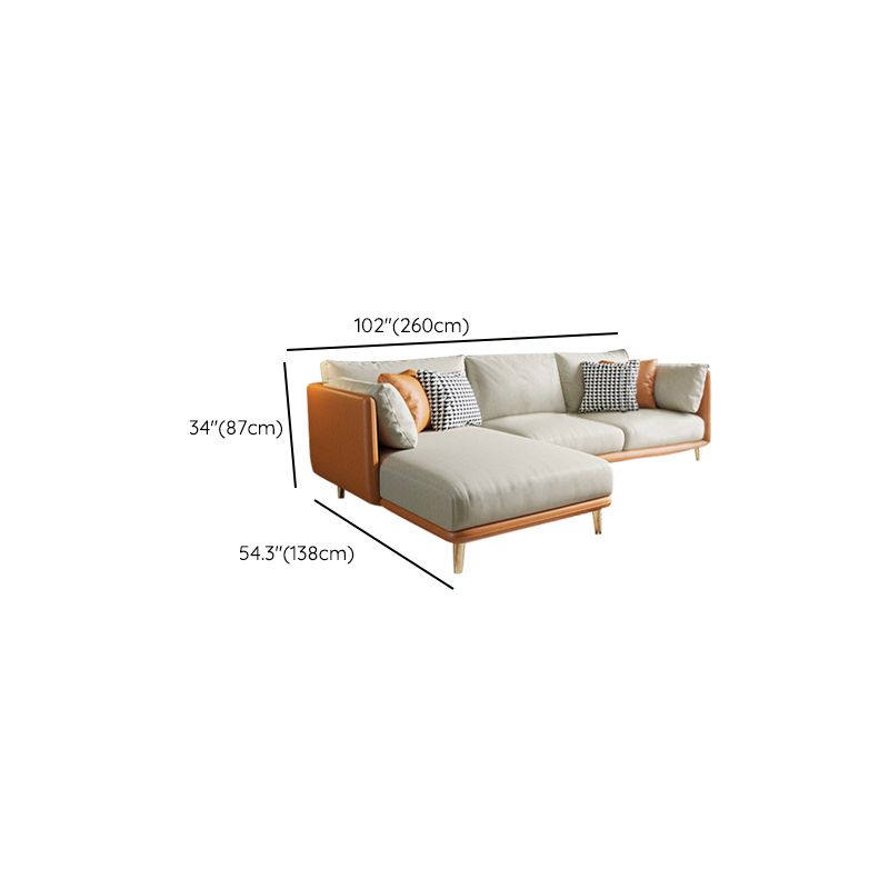34.25 " H Faux Leather Square Arm Sofa & Chaise for Living Room Clearhalo 'furn' 'furn_sectionals' 'Furniture' 'Living Room Furniture' 'Sectionals' 1200x1200_8f38b2c9-ef1c-47c8-9aa5-40bfa99f547c