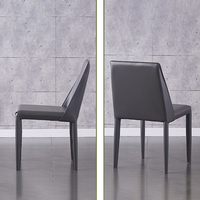 Designer Style Leather Restaurant Chair Matte Finish Parsons Dining Chair (Set of 2) Clearhalo ' kitchen&dining_furn' 'Dining Chairs' 'Dining Tables & Seating' 'dining_chair' 'furn' 'furn_dining_chair' 'Furniture' 'furniture_dining_chair' 'Kitchen & Dining Furniture' 'kitchen' 1200x1200_8f38e861-9ec3-41ef-9231-3c14964f9492