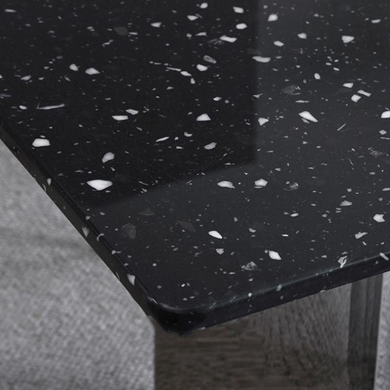 Black Stone Dining Table Set with Solid Back Chairs 1/2/4/5/7 Pcs Modern Dinette Set Clearhalo 'Dining Room Sets' 'Dining Tables & Seating' 'dining_room_set' 'furn' 'furn_dining_room_set' 'Furniture' 'Kitchen & Dining Furniture' 1200x1200_8f3a7844-531a-4d3c-944d-59991a188d5d