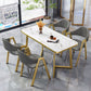 Glam Standard MDF Dining Table Rectangle Shape Dining Table for Kitchen Clearhalo ' dining_table' 'Dining Tables & Seating' 'Dining Tables' 'furn' 'furn_dining_table' 'Furniture' 'furniture_dining_table' 'Kitchen & Dining Furniture' 'kitchen&dining_furn' 'kitchen' 'kitchen_dining_table' 1200x1200_8f3b8396-f8eb-440f-a40d-dd1dc87bbaab