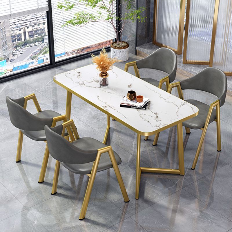 Glam Standard MDF Dining Table Rectangle Shape Dining Table for Kitchen Clearhalo ' dining_table' 'Dining Tables & Seating' 'Dining Tables' 'furn' 'furn_dining_table' 'Furniture' 'furniture_dining_table' 'Kitchen & Dining Furniture' 'kitchen&dining_furn' 'kitchen' 'kitchen_dining_table' 1200x1200_8f3b8396-f8eb-440f-a40d-dd1dc87bbaab