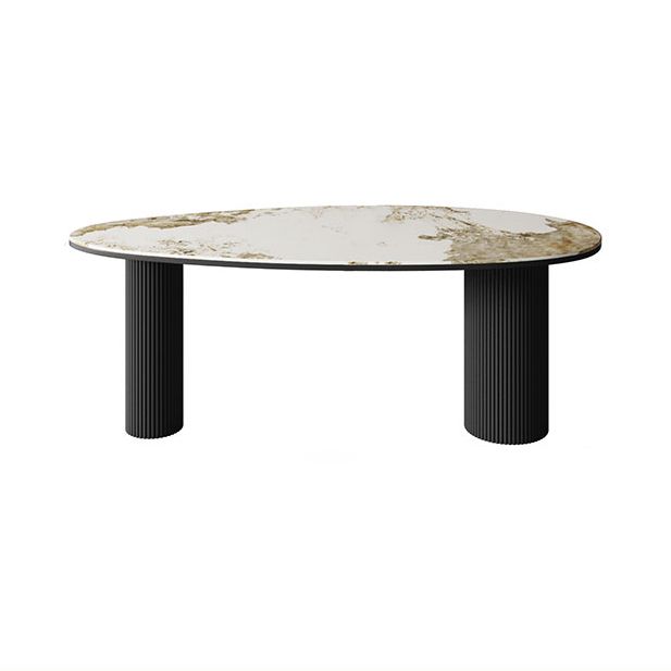 Sintered Stone Top Dining Table Oval Table with Metal Base and 3 Legs Clearhalo ' dining_table' 'Dining Tables & Seating' 'Dining Tables' 'furn' 'furn_dining_table' 'Furniture' 'furniture_dining_table' 'Kitchen & Dining Furniture' 'kitchen&dining_furn' 'kitchen' 'kitchen_dining_table' 1200x1200_8f3b9983-4176-4ab6-b2a4-a5ed452ee377