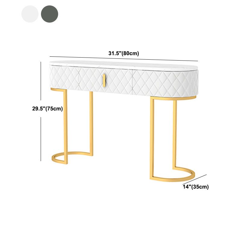 Sled Glam Marble Console Tabel 14 "W Oval Console Accent Table voor Hall
