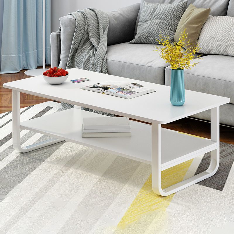Modern Style Rectangular Wooden Table Sledge-shaped Base Coffee Table