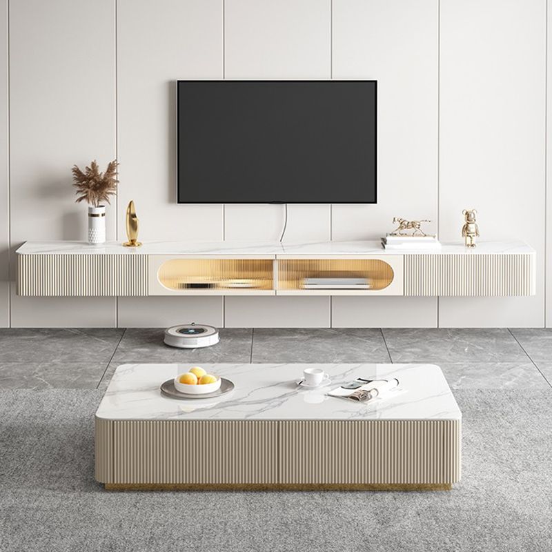 Contemporary Media Console Floating Stone Stand Console with Doors Clearhalo 'furn' 'furn_tv_stands_entertainment_centers' 'Furniture' 'Living Room Furniture' 'TV Stands & Entertainment Centers' 'TV Stands & Media Storage Furniture' 'tv_stands_entertainment_centers' 1200x1200_8f3eca53-5abd-4533-b4a9-abf75d93df0f