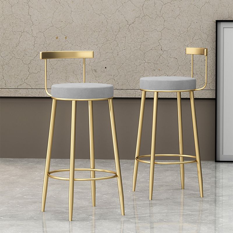 Glam Backrest Armless Counter Stool Iron Household Bar Stool with Cushion Clearhalo 'Bar Furniture' 'Bar Stools' 'bar_stools' 'furn' 'furn_bar_stools' 'furniture_bar_stools' 'Kitchen & Dining Furniture' 'kitchen&dining_furn' 'kitchen' 'kitchen_furn' Furniture' 1200x1200_8f4056b4-dc34-4951-a1da-ea5b549df493