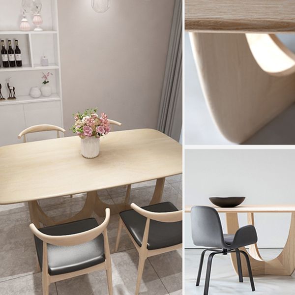 Solid Wood Dining Table Simplicity Double Pedestal Table for Dining Room Clearhalo ' dining_table' 'Dining Tables & Seating' 'Dining Tables' 'furn' 'furn_dining_table' 'Furniture' 'furniture_dining_table' 'Kitchen & Dining Furniture' 'kitchen&dining_furn' 'kitchen' 'kitchen_dining_table' 1200x1200_8f412c4f-b4de-4cdf-ad0d-21187d1c4108