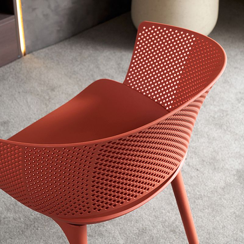 Silla de comedor de espalda abierta silla de comedor de plástico moderno