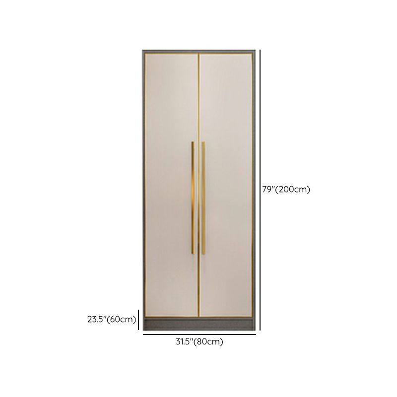Contemporary Wardrobe Closet with Shelves Engineered Wood Wardrobe Armoire