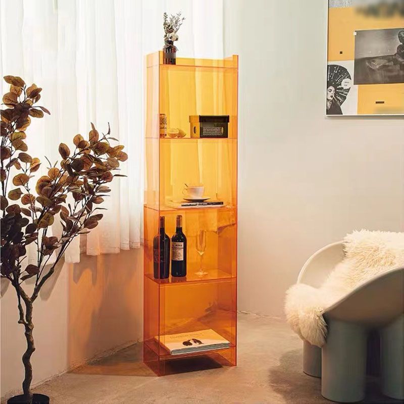 Vertical Closed Back Standard Bookshelf Glam Acrylic Bookshelf for Home Clearhalo 'Bookcases' 'furn' 'furn_bookcases' 'Furniture' 'furniture_bookcases' 'kitchen' 'kitchen_bookcases' 'Living Room Furniture' 'Office Furniture' 1200x1200_8f44dc01-56cd-4d9e-8980-362dc1b8c45a