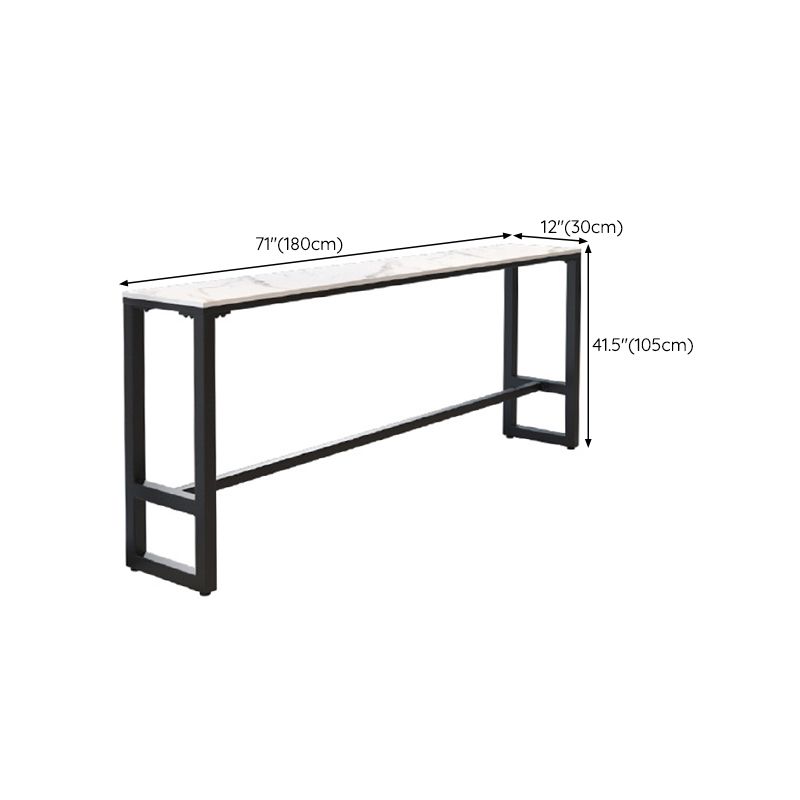 Rectangle Faux Marble Bar Height Table Contemporary Trestle Base Bar Table Clearhalo 'Bar Furniture' 'Bar Tables' 'bar_tables' 'furn' 'furn_bar_tables' 'Furniture' 'Kitchen & Dining Furniture' 1200x1200_8f454f9f-0212-489a-8b62-4db3a312f7b0