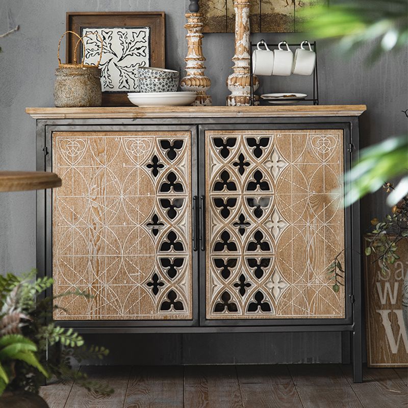 Industrial Accent Cabinet Metal and Wood Chest in Distressed Finish Clearhalo 'Cabinets & Chests' 'cabinets_chests' 'furn' 'furn_cabinets_chests' 'Furniture' 'Living Room Furniture' 1200x1200_8f45f93b-a574-45c1-aad9-e16af47b1d61