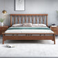 Traditional Open-Frame Bed Solid Wood Solid Color Slat Bed with Headboard