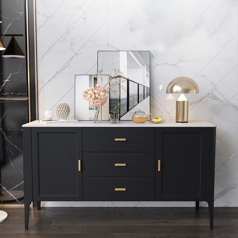 Moderno sideboard in legno buffet 3 cassetti e 2 mobili porte a buffet sideboard